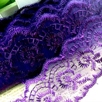 2x Yards Bright Coloured 40mm Wide Scalloped Polyester Lace Trim