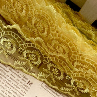 2x Yards Bright Coloured 40mm Wide Scalloped Polyester Lace Trim