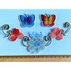 1x Set Multi Pcs Flower & Butterfly Theme Sew-On Iron-On Embroidered Patches