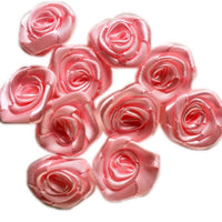 20x Handmade 20mm Satin Rose Flower Appliqué Sewing Craft