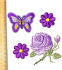 1x Set Multi Pcs Flower & Butterfly Theme Sew-On Iron-On Embroidered Patches