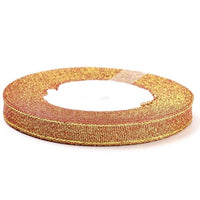 25 Yards (1x Roll) 10mm Sparkly Glitter Organza Polyester Ribbon Trim