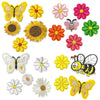 1x Set Multi Pcs Flower & Butterfly Theme Sew-On Iron-On Embroidered Patches