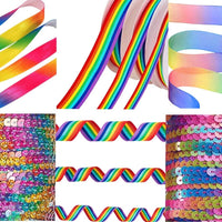 Colourful Rainbow Sequin Ribbon Lace & Sequin Mix Trim - Choose Your Trim