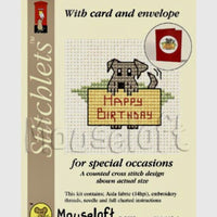 1x Mouseloft Stitchlets Celebration Card Mini Cross Stitch Kit with Cards