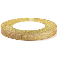 25 Yards (1x Roll) 10mm Sparkly Glitter Organza Polyester Ribbon Trim