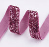 5x Yards 10mm Glitter Sparkly Velvety Polyester Ribbon - Pick Your Colour