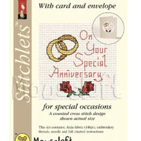 1x Mouseloft Stitchlets Celebration Card Mini Cross Stitch Kit with Cards