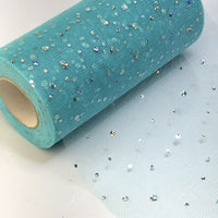 3x Yards 150mm Glitter Sequin Tulle Ribbon Sparkling Mesh for Crafts