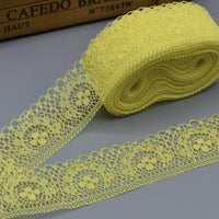 2x Yards Bright Coloured 40mm Wide Scalloped Polyester Floral Lace Trim