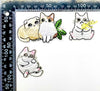 3 pcs Cute Large White Cat Theme Sew-On Iron-On Embroidered Applique Patches