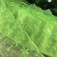 2x Yards Bright Coloured 65mm Wide Scalloped Polyester Lace Trim