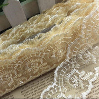 2x Yards Bright Coloured 40mm Wide Scalloped Polyester Lace Trim