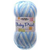 1x King Cole 4Ply Baby Print 100% Premium Acrylic Crochet and Knitting Yarn 100g