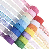 5x Yards 22mm Scalloped Flower Polyester Lace - Pick Your Colour