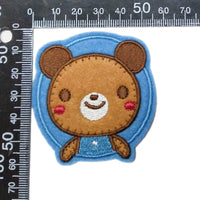 1x Pair (2 pcs) Large 60mm Cute Animal Iron-On Embroidered Applique Patches