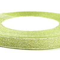 25 Yards (1x Roll) 10mm Sparkly Glitter Organza Polyester Ribbon Trim