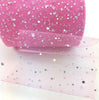 3x Yards 150mm Glitter Sequin Tulle Ribbon Sparkling Mesh for Crafts