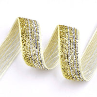 5x Yards 10mm Glitter Sparkly Velvety Polyester Ribbon - Pick Your Colour