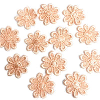 24x Colourful 25mm Daisy Flower Embroidered AB Giupure Sew on Applique Patch