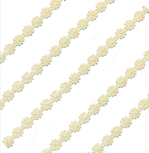 2x Yards 12.5mm  Guipure Embroidered Daisy Flower Lace Trim - Pick your Colour