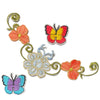 1x Set Multi Pcs Flower & Butterfly Theme Sew-On Iron-On Embroidered Patches