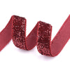 5x Yards 10mm Glitter Sparkly Velvety Polyester Ribbon - Pick Your Colour