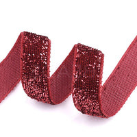 5x Yards 10mm Glitter Sparkly Velvety Polyester Ribbon - Pick Your Colour