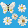 1x Set Multi Pcs Flower & Butterfly Theme Sew-On Iron-On Embroidered Patches