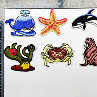 Multi pcs Ocean Creature Theme Sew-On Iron-On Embroidered Applique Patches