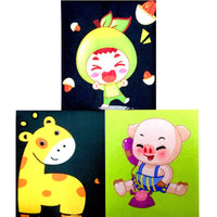 3 pcs Cute Cartoon Theme Sew-On Iron-On Applique Patches