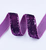 5x Yards 10mm Glitter Sparkly Velvety Polyester Ribbon - Pick Your Colour