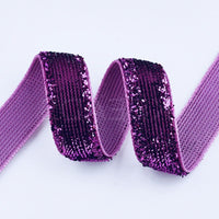 5x Yards 10mm Glitter Sparkly Velvety Polyester Ribbon - Pick Your Colour