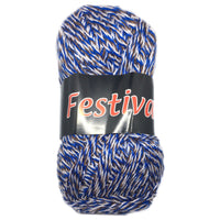 1x Festival Multi Colour100% Semi Wavy Light Acrylic Crochet and Knitting Yarn