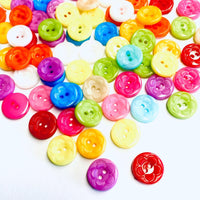 100 pcs Multicolour Acrylic Craft Buttons