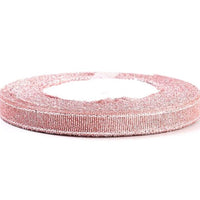 25 Yards (1x Roll) 10mm Sparkly Glitter Organza Polyester Ribbon Trim