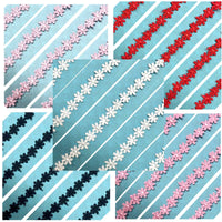 2x Yards 12mm Guipure Embroidered Daisy Flower Lace Trim - Pick your Colour