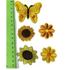 1x Set Multi Pcs Flower & Butterfly Theme Sew-On Iron-On Embroidered Patches