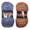 1x Festival Multi Colour100% Semi Wavy Light Acrylic Crochet and Knitting Yarn