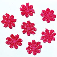 24x Colourful 25mm Daisy Flower Embroidered AB Giupure Sew on Applique Patch