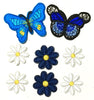 1x Set Multi Pcs Flower & Butterfly Theme Sew-On Iron-On Embroidered Patches