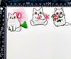 3 pcs Cute Large White Cat Theme Sew-On Iron-On Embroidered Applique Patches