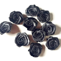 20x Handmade 20mm Satin Rose Flower Appliqué Sewing Craft