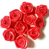 20x Handmade 20mm Satin Rose Flower Appliqué Sewing Craft