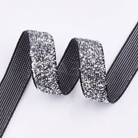 5x Yards 10mm Glitter Sparkly Velvety Polyester Ribbon - Pick Your Colour