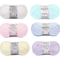 1x Nako Baby Piril 94% Premium Acrylic 6% Metallic Polyester 50g Yarn