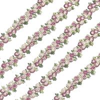 1x Half Yard 15mm Embroidered Rose Flower Lace Trim - Pick your Colour