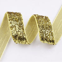 5x Yards 10mm Glitter Sparkly Velvety Polyester Ribbon - Pick Your Colour