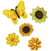 1x Set Multi Pcs Flower & Butterfly Theme Sew-On Iron-On Embroidered Patches