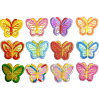 6x Colourful Holographic Butterfly Sew-On Iron-On Embroidered Applique Patch